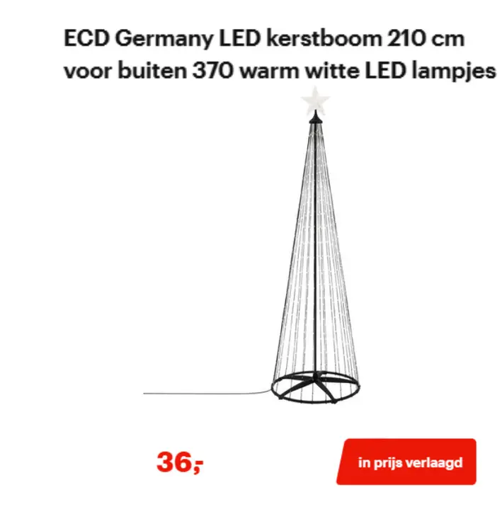 Promotie: ECD Germany LED kerstboom 210 cm voor buiten 