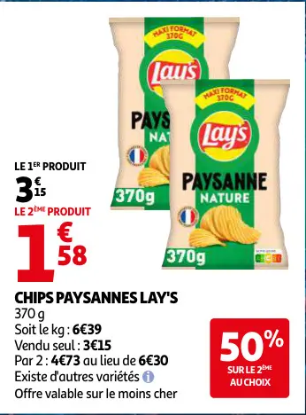 Offre: Chips paysannes