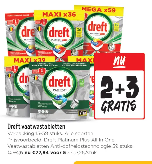 Aanbieding: Dreft vaatwastabletten