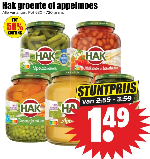 Aanbieding: Groente of appelmoes