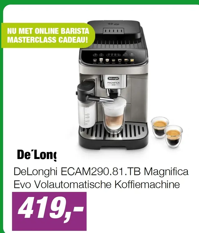 Aanbieding: DeLonghi ECAM290.81.TB Magnifica Evo Volautomatische Koffiemachine