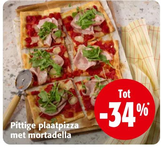 Promotie: Pittige plaatpizza met mortadella