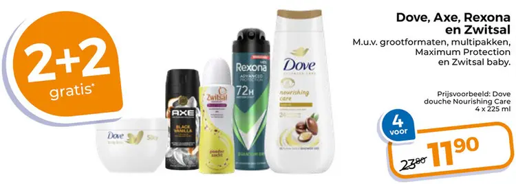 Aanbieding: Dove, Axe, Rexona en Zwitsal