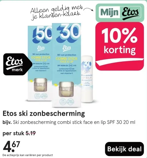 Aanbieding: Etos ski zonbescherming