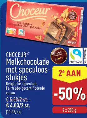 Promotie: Melkchocolade met speculoosstukjes