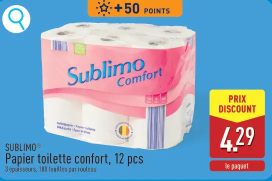 Offre: Papier toilette confort