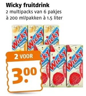 Aanbieding: Wicky fruitdrink