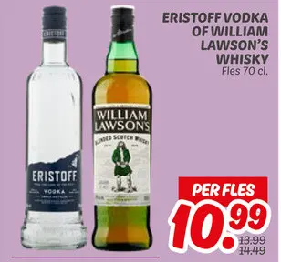 Aanbieding: ERISTOFF VODKA OF WILLIAM LAWSON'S WHISKY