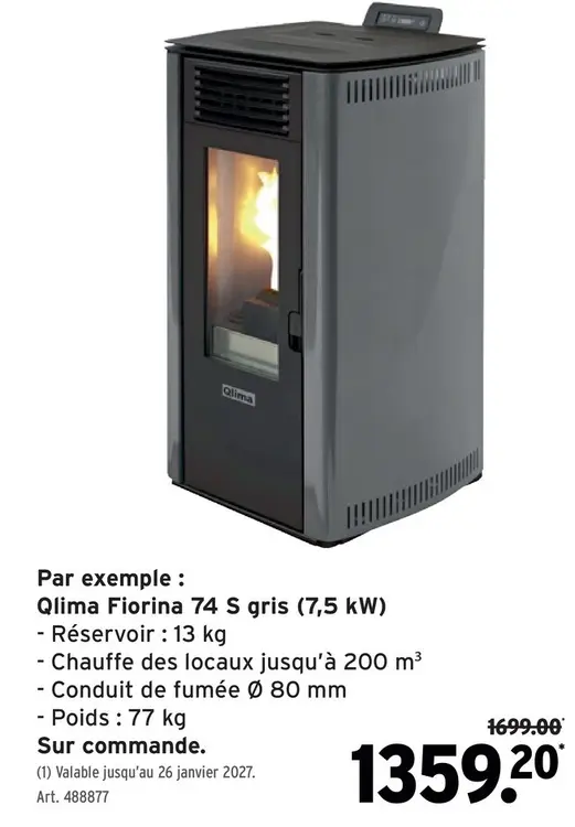 Offre: Qlima Fiorina 74 S gris (7,5 kW)