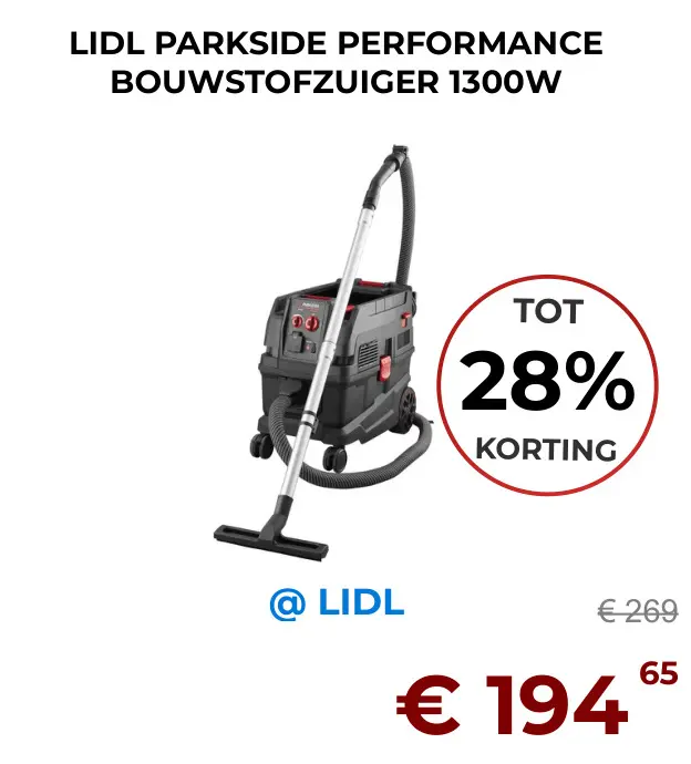Aanbieding: Bouwstofzuiger 1300W