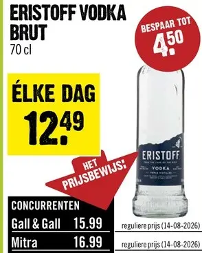 Aanbieding: Eristoff Vodka Brut 70 cl