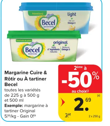 Offre: Margarine Cuire & Rôtir ou À tartiner