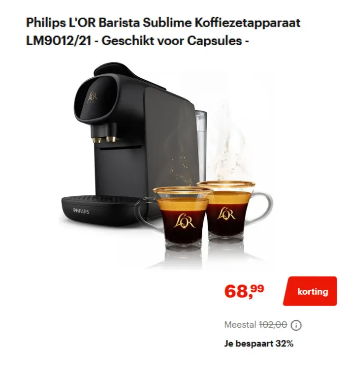 Promotie: Barista Sublime Koffiezetapparaat