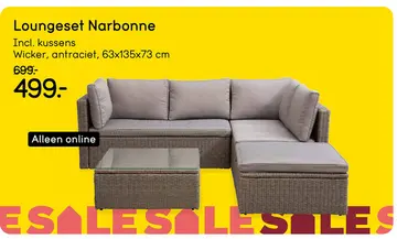 Aanbieding: Loungeset Narbonne - antraciet