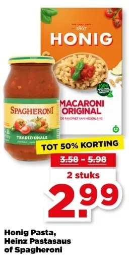 Aanbieding: Pasta, Pastasaus of Spagheroni