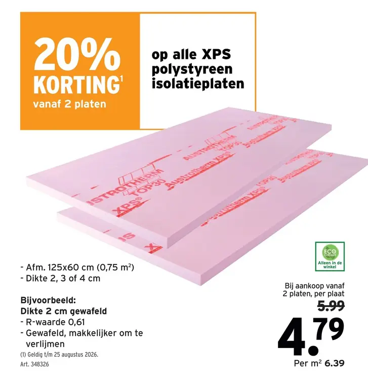 Promotie: XPS polystyreen isolatieplaten