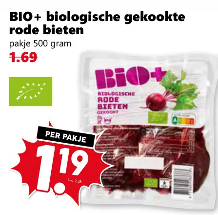 Aanbieding: biologische gekookte rode bieten