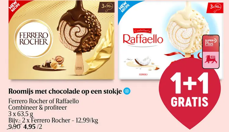 Promotie: Roomijs met chocolade op een stokje
