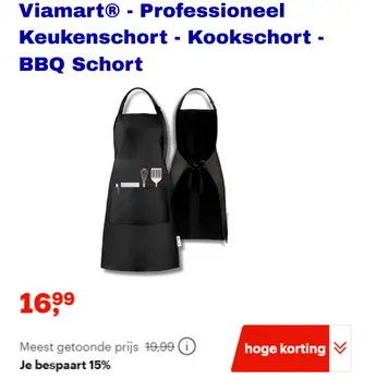 Aanbieding: Viamart® - Professioneel Keukenschort - Kooks