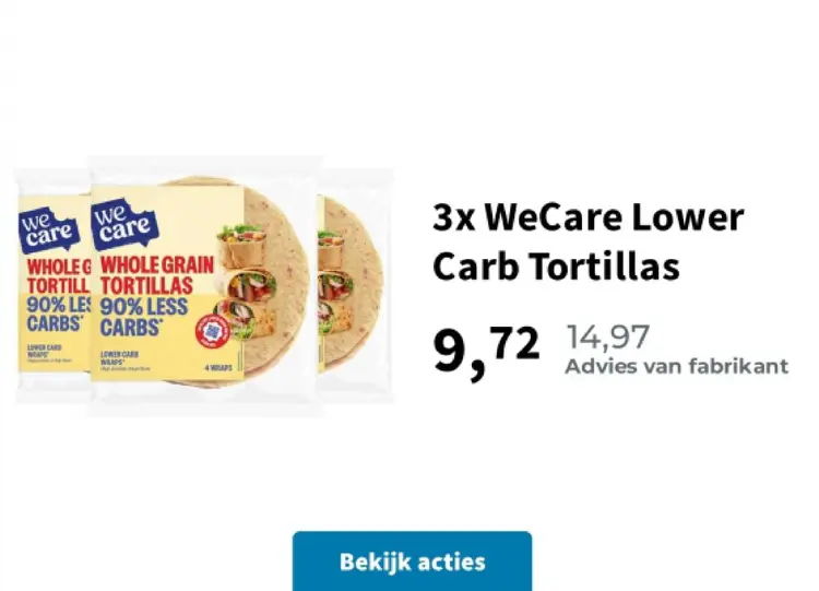 Aanbieding: WeCare Lower Carb Tortillas