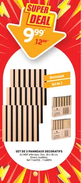 Offre: Set de 3 panneaux decoratifs