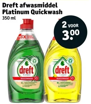Aanbieding: afwasmiddel Platinum Quickwash