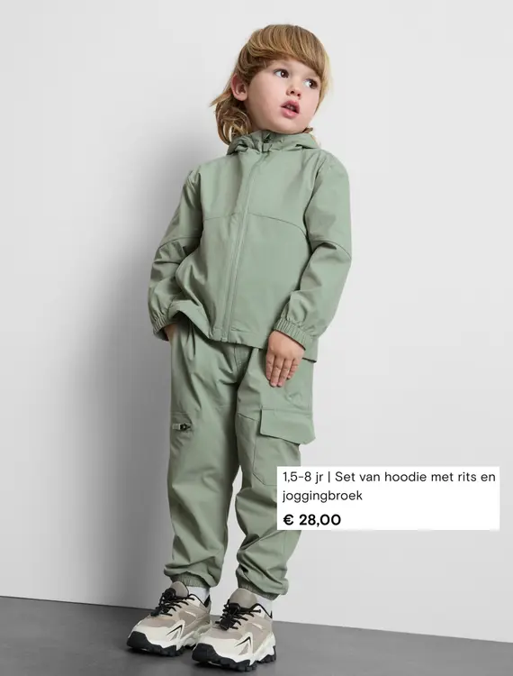 Promotie: Set van hoodie met rits en joggingbroek