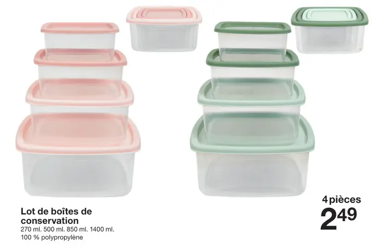 Offre: Lot de boîtes de conservation