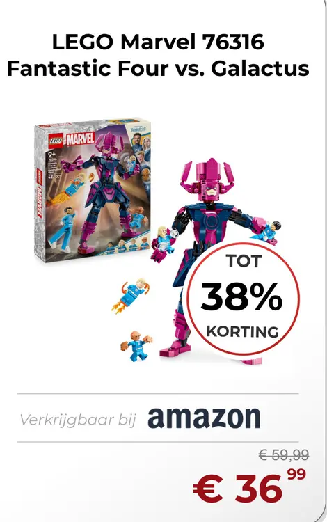 Aanbieding: LEGO Marvel 76316 Fantastic Four vs. Galactus