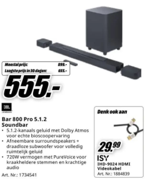Aanbieding: Bar 800 Pro 5.1.2 Soundbar
