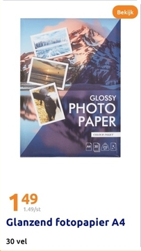 Aanbieding: Glanzend fotopapier A4