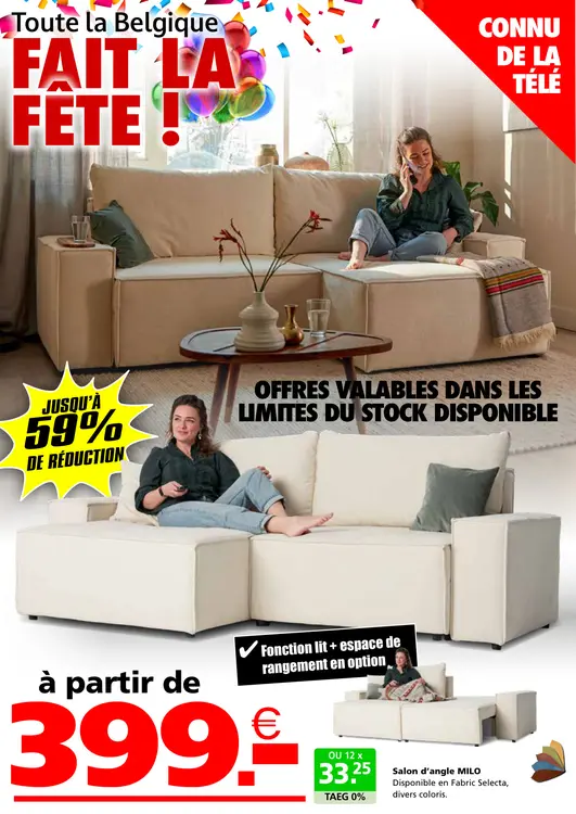 Offre: Salon d'angle MILO