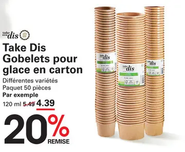 Offre: Take Dis Gobelets pour glace en carton