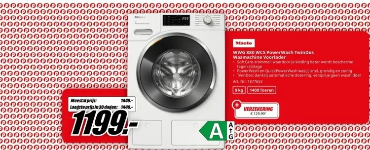 Promotie: WWG 880 WCS PowerWash TwinDos Wasmachine Voorlader