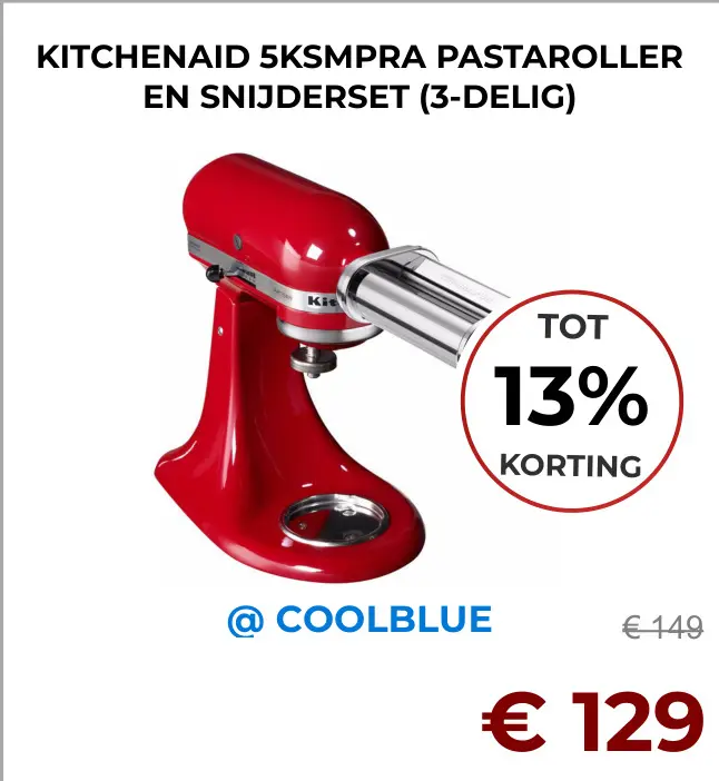 Aanbieding: Kitchenaid 5ksmpra pastaroller