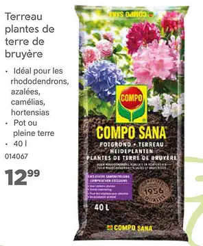 Aanbieding: Terreau plantes de terre de bruyère