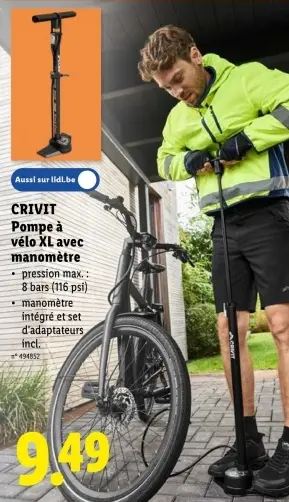 Offre: Pompe à vélo XL avec manomètre