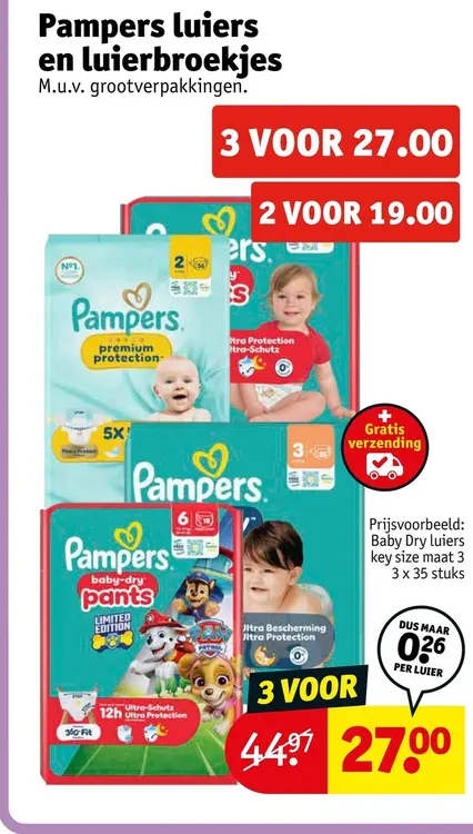 Aanbieding: Pampers luiers en luierbroekjes
