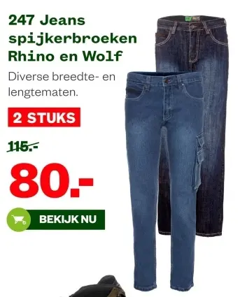 Aanbieding: 247 Jeans spijkerbroeken Rhino en Wolf