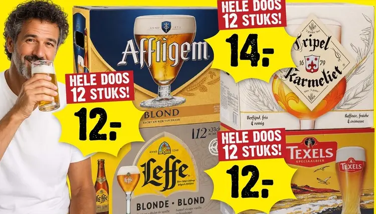 Aanbieding: Affligem Blond, Tripel Karmeliet, Leffe Blond, Texels