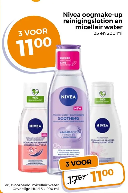 Aanbieding: Nivea oogmake-up reinigingslotion en micellai