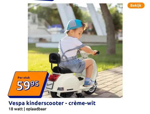 Aanbieding: Vespa kinderscooter - crème-wit