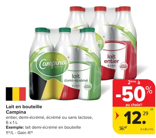 Offre: Lait en bouteille