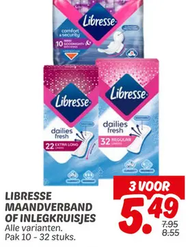 Aanbieding: Libresse maandverband of inlegkruisjes