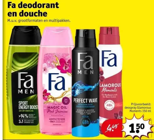 Aanbieding: deodorant en douche