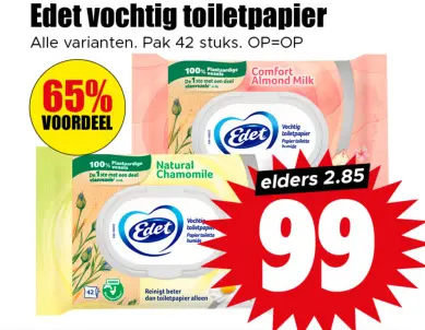 Aanbieding: vochtig toiletpapier