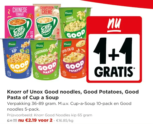 Promotie: Good noodles, Good Potatoes, Good Pasta of Cup a Soup