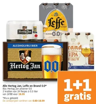 Aanbieding: Alle Hertog Jan, Leffe en Brand 0.0