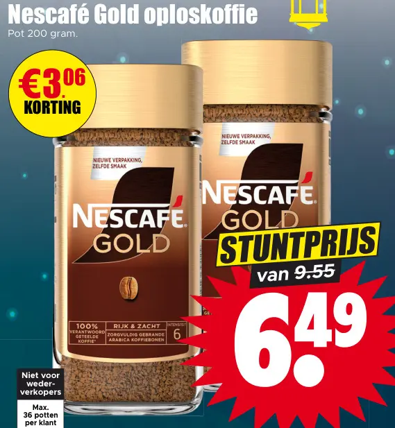 Aanbieding: Gold oploskoffie