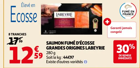 Promotie: Saumon fumé d'écosse grandes origines
